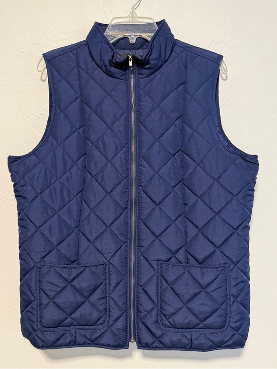 Jackets & Blazers - Women’s Quilted Navy Blue Sleeveless Vest Large